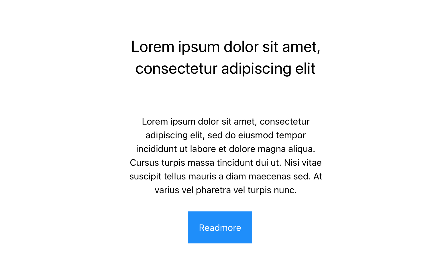 readmore content - button center