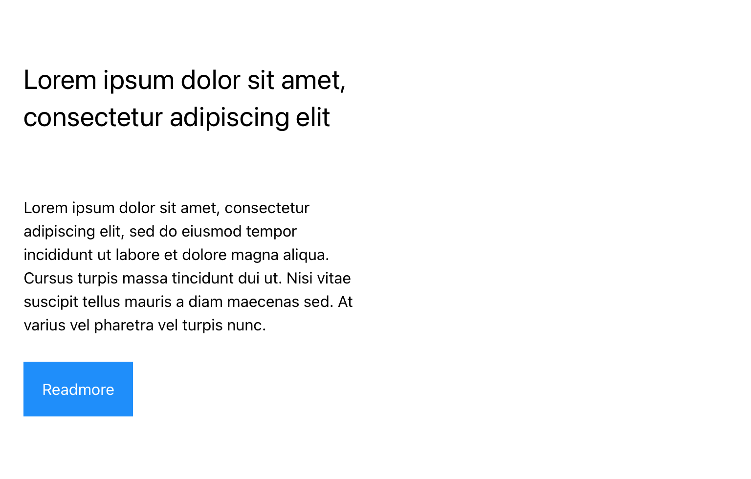 readmore content - button left