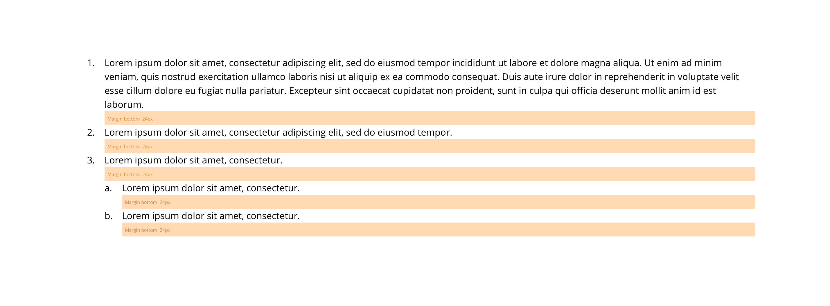 Ordered list example